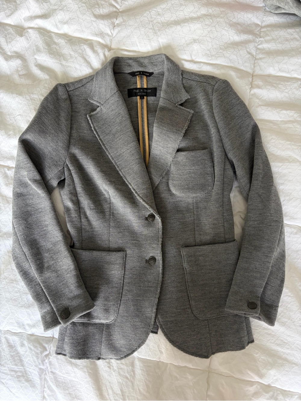 rag & bone Gray Knit Tailored Blazer